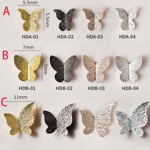 3D NailS Art Stickers Metal Butterfly Decoration For Nail Decor Fashion Top Salon Designer Factory Supplier Wholesaler