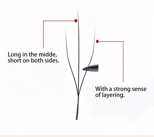 BlingBlang Handmade Individual Eyelash Extensions W Shape 3D Trident Clover Thick Style Soft Light Korean Material Camellia