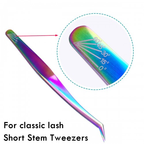 Volume Tweezers Eyelash Extension Tweezer Set 14mm and 17mm Tips for Convenient Lash Work Rapid Fan Lash Maker,