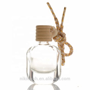 10ml Car Diffuser Bottle Car Perfume Bottle With Wood Cap Hanging Corded Rope for Empty Car Air Freshener  (CG20)