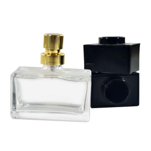 15ml 30ml 50ml 100ml rectangle square empty clear glass perfume bottle with pump sprayer