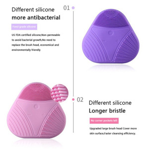 2021 Silicone Facial Cleansing Brush Ultrasonic Face IPX7 Waterproof Facial Cleansing Spin Brush Facial Cleansing Brush Steame