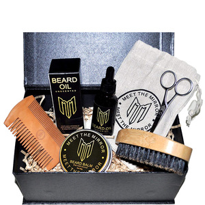 Amazon  hot sale shave private label mens care oil balm grooming kit beard comb for men