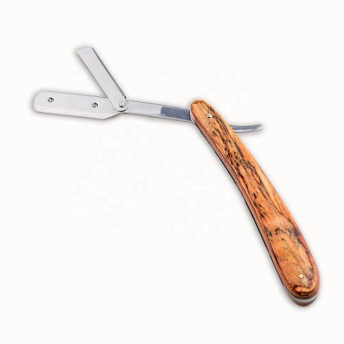 Barber Razor Shaving Knife for Interchangeable Screwdriver with Wooden Handle Set Including Derby Single Edge Razor