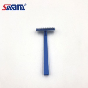 cheap price 2 layers blade shaving razor and twin blade disposable plastic razor