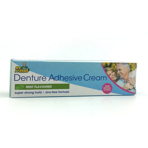 Denture adhesive cream oral hygiene