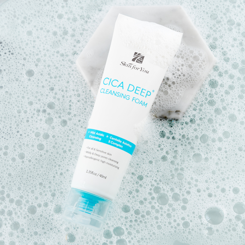 Facial Cleanser Skin For You Cica Deep Cleansing Foam(for Travel) Hypoallergenic Highly Moisturizing