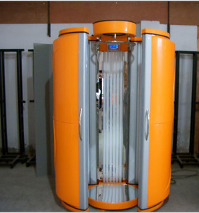 factory price vertical solarium tanning bed / tanning machine / solarium device with 48pcs Germany UV lamp tubes