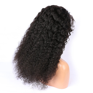 Factory Wholesale Price High Density Virgin Brazilian Human Hair Wigs , Popular Curly Full Lace Human Hair Wig For Black Women