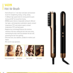 Hair Brush Private Label Flat Iron Hot Air Pick Electric Comb One Step Hair Dryer Fast Hair Straightener Brush Hot Air Brush