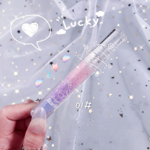 Mirror Lip Glaze Glass Water Three-color Gradient Juice Lip Oil Transparent Star Lip Gloss Water Film