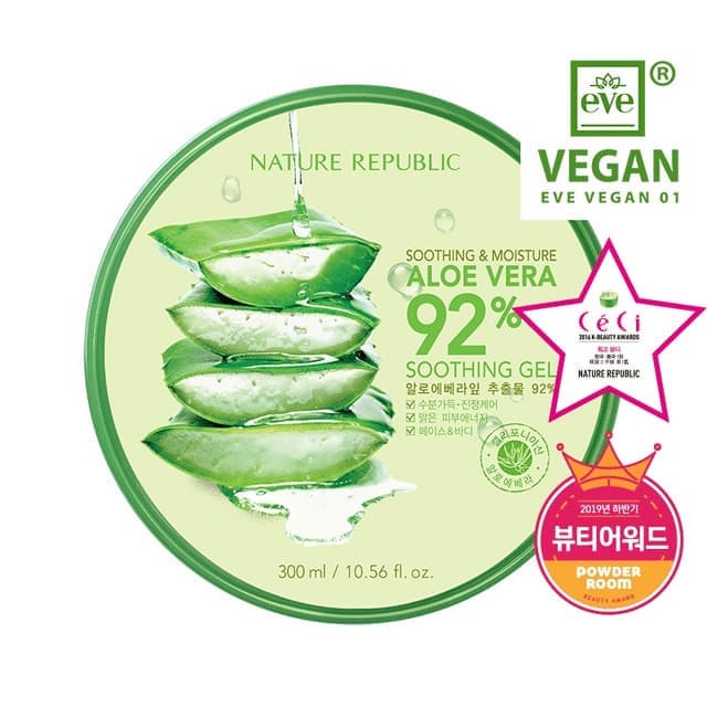 Nature Republic. Soothing &amp; Moisture Aloe Vera 92% Soothing Gel. Korean Cosmetics Wholesale 