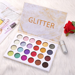 No brand cosmetics makeup 24 colors glitter eye shadow makeup palette with private label
