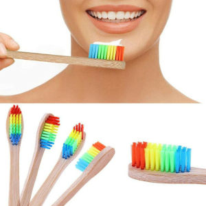 Organic Bamboo Charcoal Toothbrush Pack 4pcs Set Charcoal Pastel with Travel Case