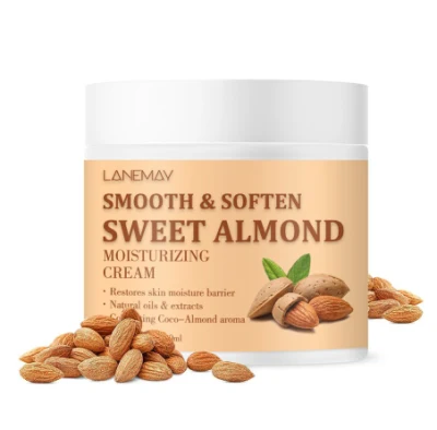 Organic Sweet Almond Oil Body Lotion Smooth Soft Skin Cream Nourishing Whipped Moisturizing Coconut Oil Brightening Body Butter Moisturizing Hydrating Body