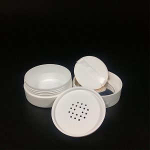 Plastic single wall 50ml 50g 1.7oz PP cosmetic talcum face loose powder clear white jar packaging