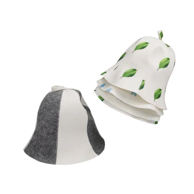 Polyester Non-Woven Felt Sauna Hat Two-Color Japanese Sauna Hat for Men Women Sauna Bath