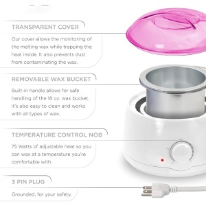 Portable Wax Heater Hair Removal Rechargeable Electric Hot Wax Warmer Heater Body