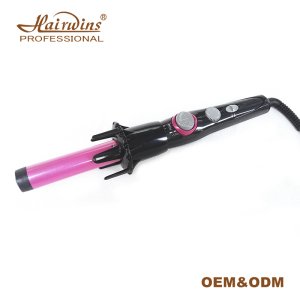 Private label ceramic auto hair curler automatic rotating curling iron wand hair curling machine with LED display as seen on tv