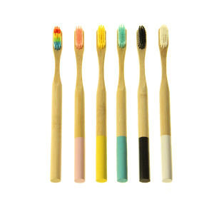 Private Label Colored Bamboo Charcoal Toothbrush Biodegradable