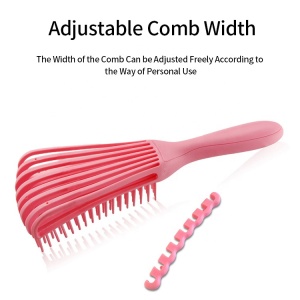 Private Logo One Piece, Plastic Handle Styling Hair Brush Wet Detangling Flexible Hair Brush/