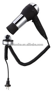 Professinal hotel bathroom wall mounting hair dryer black