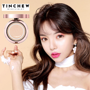 TINCHEW Korean Cover Tension Cushion Foundation SPF50 PA+++/Moisturizing/Satin Texture/Patented/Korean Cosmetics