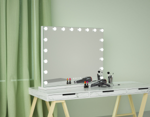 Wireless Speaker Makeup Mirror with Touch switch Cosmetic  Desktop vanity mirror with LED bulbs Dimming lighting