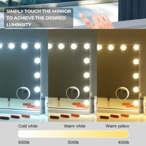 Wireless Speaker Makeup Mirror with Touch switch Cosmetic  Desktop vanity mirror with LED bulbs Dimming lighting
