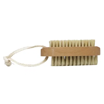 Wood Nail Brush with Soft Bristles Two-Side Firm Scrub Brush for Toes and Nails Foot Exfoliation Nail Care Cleaning Nail Brush