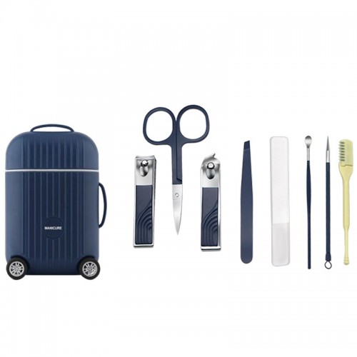 Travel Trolley Manicure Sets 8 pcs Grooming Set 4 Colors
