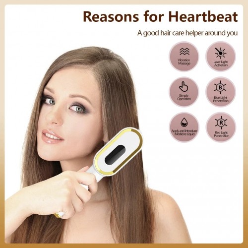LED Red Light Therapy Hair Growth Comb 3-in-1 Laser Scalp Massager Anti-Hair Loss Treatment with Blue Light