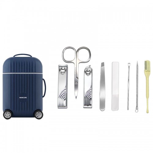 Travel Trolley Manicure Sets 8 pcs Grooming Set 4 Colors