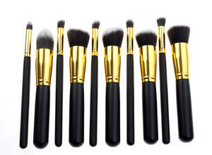 10 Platinum Black Gold Cord Bag Make-up Brush Set Beauty Spot Wholesale Makeup Tools Manufacturer