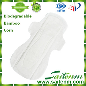 100% Biodegradable panty liners with bamboo fiber sanitary napkin pads