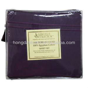 1500TC 100% egyptian cotton sheet set bed in a bag