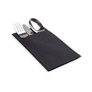 40*33cm 1ply Embossed 1/8 Fold (fold size:8.5*20cm)  Printed 1C Logo Airlaid Pocket Napkins