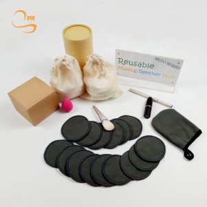 8cm Soft Bamboo Terry Eco-friendly Reusable Bamboo Makeup Remover Pads With Laundry Bag