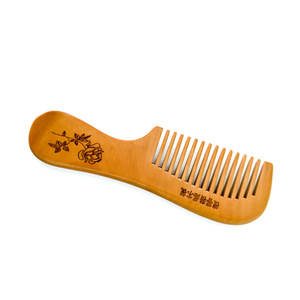 a bamboo wooden antistatic anti dandruff wide tooth comb for beard and hair