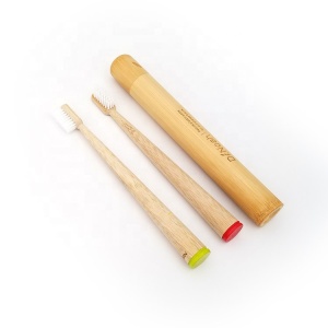 Adult/Kids Custom Logo Vegan Biodegradable Bamboo Wood Toothbrush Travel Kit