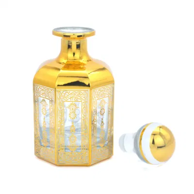 Arabic Luxury Big Style Eco-Friendly Handmade Perfume Glass Bottle Hand Drawing Gold Decoration Perfume Bottles 500ml