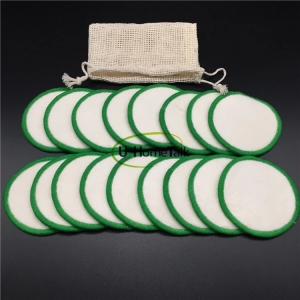 Biodegradable Material Hemp Cotton Makeup Remover Pads Reusable Washable Linen  Cotton Facial Cleaning Pads with Bamboo Tube