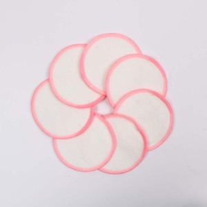 Custom Logo Pink Reusable 70% Bamboo 30% Cotton Bamboo Cotton Make Up Remover Organic Cotton Pads