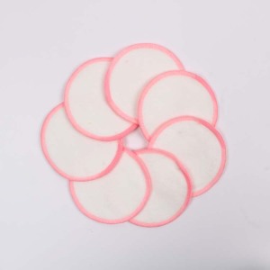 Custom Logo Pink Reusable 70% Bamboo 30% Cotton Bamboo Cotton Make Up Remover Organic Cotton Pads