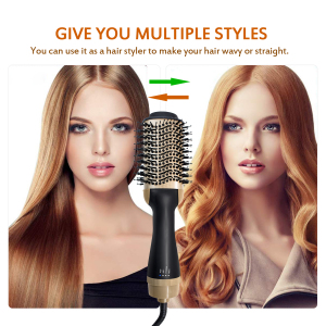 Drop shipping hair dryer brush hair Volumizer hot air brush one step hair dryer hot comb electric comb 1000W ceramic blow dryer