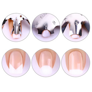 Easy French Line Edge Nail Cutter Stencil Tool Smile Shape Trimmer Clipper Styling Forms Manicure Nail Art Tools