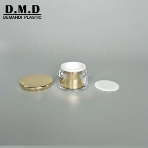 Empty round luxury acrylic cream container 15g 20g 30gram 30ml 1 oz 50gram 50ml silver cosmetic jar