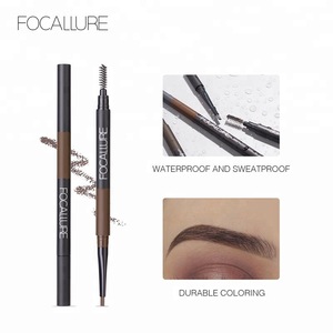 FOCALLURE New Arrivals 3-in-1 Waterproof Durable Flexible Eye-brow Pen Cosmetics Eyebrow Pencil With 4 Colors