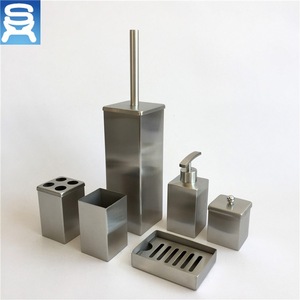 High Quality 6 Pieces Soap Dispenser Toilet Brush Holder bath accessories Stainless Steel Bathroom Set