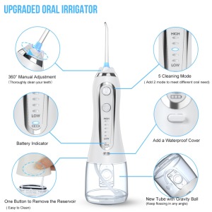 Household Electric Water Flosser Jet Waterproof 300ML Dental Flosser Teeth Whitening Oral Irrigator